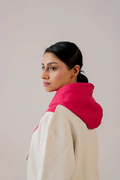 PINK-PANEL HOODIE